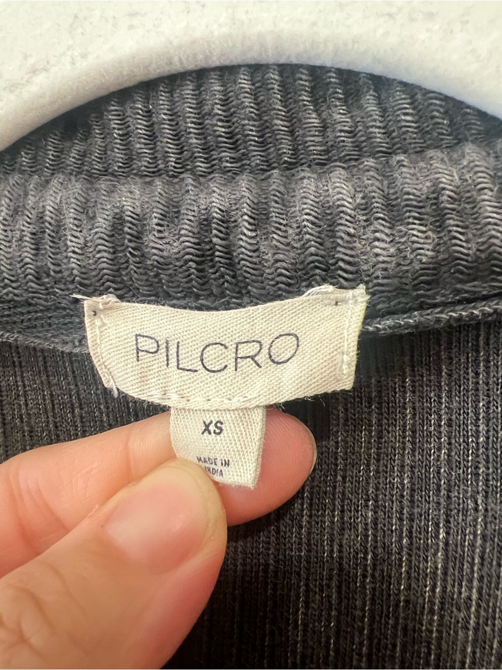 Anthropologie Pilcro Dark WashedGray Ribbed Button-Up Oversized Shacket Jacket - Picture 5 of 7